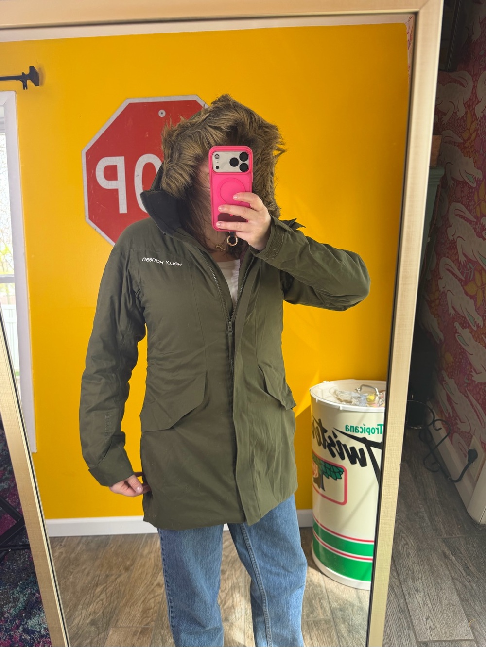 Helly Hansen Women's Parka Jacket Removable Faux Fur Hood Winter Outerwear M